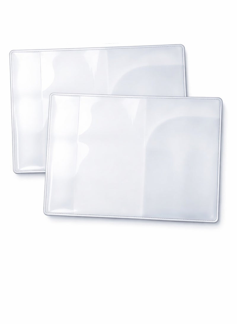 Showday 2Pcs Passport Wallets Travel Holder Honeymoon travel Luggage Tags Slim Passport Case Covers for Wedding Bridal Shower Gift Couples Passport Holder (Transparent) - Image 1